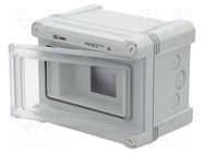 Enclosure: for modular components; IP66; wall mount; light grey 