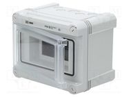 Enclosure: for modular components; IP66; wall mount; light grey 