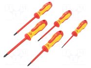 Kit: screwdrivers; insulated; Pozidriv®,slot; 1kVAC; 5pcs. C.K