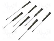 Kit: screwdrivers; precision; Phillips,slot; ESD; 7pcs. C.K