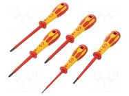 Kit: screwdrivers; insulated; Pozidriv®,slot; 1kVAC; 5pcs. C.K