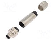 Connector: M12; plug; PIN: 4; male; STX; straight; IP67; for cable TELEGÄRTNER