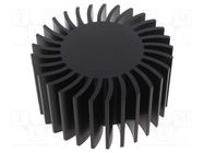 Heatsink; LED; Ø: 145mm; H: 75mm; black FISCHER ELEKTRONIK