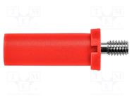 Connector: 4mm banana; plug; 32A; red; insulated; 31mm; screw SCHÜTZINGER