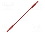 Test lead; 10A; banana plug 2mm,both sides; Len: 0.25m; red 