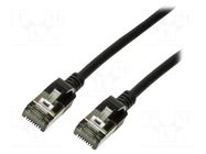 Patch cord; RJ45 plug,both sides; U/FTP; 6a; stranded; Cu; black LOGILINK