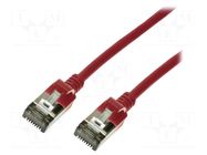 Patch cord; RJ45 plug,both sides; U/FTP; 6a; stranded; Cu; red LOGILINK