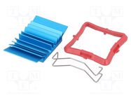 Heatsink: extruded; grilled; BGA; blue; L: 27mm; W: 27mm; H: 7.5mm 