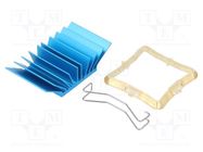 Heatsink: extruded; grilled; BGA; blue; L: 29mm; W: 29mm; H: 12.5mm 