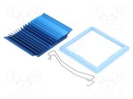 Heatsink: extruded; grilled; BGA; blue; L: 45mm; W: 45mm; H: 7.5mm 