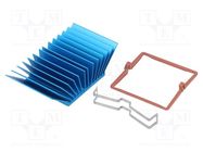 Heatsink: extruded; grilled; BGA; blue; L: 37.5mm; W: 37.5mm; 2.1°C/W 