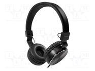 Headphones; black; Jack 3,5mm; Features: stereo; 1.2m; 20÷20000Hz LOGILINK