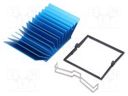 Heatsink: extruded; grilled; BGA; blue; L: 42.5mm; W: 42.5mm; 1.9°C/W 