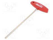 Wrench; hex key; HEX 6mm; Overall len: 232mm; Kind of handle: T WIHA