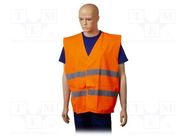 Reflection waistcoat; Size: L; orange; Mounting: bur; horizontal DELTA PLUS