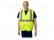 Reflection waistcoat; Size: XXXL; yellow; Mounting: bur DELTA PLUS