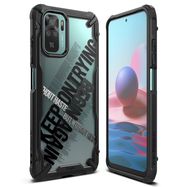 Ringke Fusion X Design durable PC Case with TPU Bumper for Xiaomi Redmi Note 10 / Redmi Note 10S black (Cross) (XDXI0030), Ringke