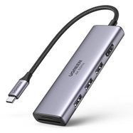 Ugreen multi-functional HUB USB Type C - 3x USB 3.2 Gen 1 / HDMI 4K 60Hz / SD and TF card reader gray (60383 CM511), Ugreen