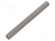 Screwed spacer sleeve; 75mm; Int.thread: M4; hexagonal DREMEC