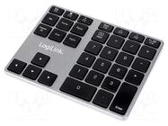 Keyboard; black; wireless; 10m; Bluetooth: 3.0 EDR; Charger: No LOGILINK