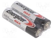 Battery: alkaline; AA; 1.5V; non-rechargeable; 2pcs; MAX ENERGIZER