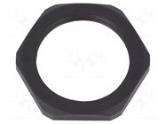 Nut; PG36; polyamide; Thk: 8mm; Spanner: 60mm; black; Thread: PG HUMMEL