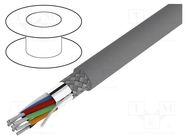 Wire; Alpha Essential C&C; 8x22AWG; PVC; dark grey; 600V; 305m ALPHA WIRE