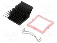 Heatsink: extruded; grilled; BGA; black; L: 33mm; W: 33mm; H: 19.5mm 