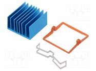 Heatsink: extruded; grilled; BGA; blue; L: 30mm; W: 30mm; H: 17.5mm 