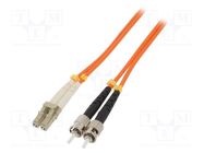 Fiber patch cord; OM2; LC/UPC,ST/UPC; 5m; Optical fiber: 50/125um QOLTEC