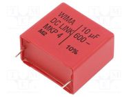 Capacitor: polypropylene; 10uF; 600V; ESR: 11mΩ; THT; ±10%; 19V/μs WIMA