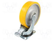 Transport wheel; Ø: 200mm; W: 50mm; H: 240mm; torsional with lock RADER