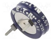 Supercapacitor; THT; 220mF; 5.5VDC; -20÷80%; Ø11.5x5.2mm; 75Ω EATON ELECTRONICS