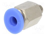 Push-in fitting; straight; -0.95÷15bar; nickel plated brass PNEUMAT