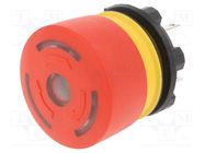 Switch: emergency stop; 22mm; Stabl.pos: 2; NC x2; red; LED; IP65 