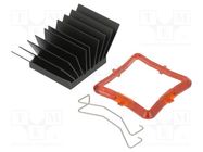 Heatsink: extruded; grilled; BGA; black; L: 30mm; W: 30mm; H: 19.5mm 