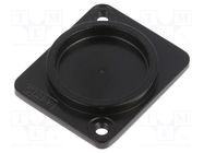 Protection cap; black; metal; XLR standard; Holes pitch: 19x24mm CLIFF