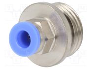 Push-in fitting; straight; -0.95÷15bar; nickel plated brass PNEUMAT