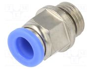 Push-in fitting; straight; -0.95÷15bar; nickel plated brass PNEUMAT