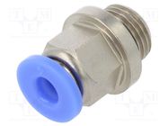 Push-in fitting; straight; -0.95÷15bar; nickel plated brass PNEUMAT