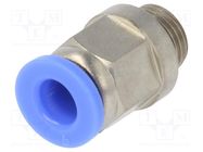 Push-in fitting; straight; -0.95÷15bar; nickel plated brass PNEUMAT