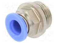 Push-in fitting; straight; -0.95÷15bar; nickel plated brass PNEUMAT