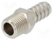 Push-in fitting; connector pipe; nickel plated brass; 10mm PNEUMAT