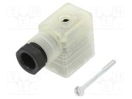 Connector: valve connector; plug; form B; 11mm; female; PIN: 3; 250V HIRSCHMANN