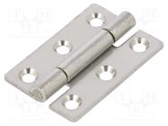 Hinge; Width: 30mm; stainless steel; H: 45mm ELESA+GANTER