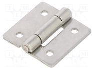 Hinge; Width: 30mm; stainless steel; H: 30mm; Holes pitch: 18/18mm ELESA+GANTER