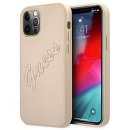 Guess GUHCP12LRSAVSLG iPhone 12 Pro Max 6.7&quot; gold/gold hardcase Saffiano Vintage Script, Guess