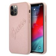 Guess GUHCP12LRSAVSRG iPhone 12 Pro Max 6.7&quot; pink/pink hardcase Saffiano Vintage Script, Guess