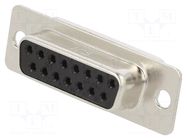 Connector: D-Sub; PIN: 15; plug; female; soldering; HD HIROSE