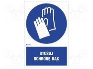 Safety sign; regulatory; self-adhesive folie; W: 200mm; H: 300mm ANRO